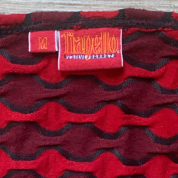 Tianello by Steven Barraza Textured Red & Black Patterned Tunic M - Picture 2 of 5